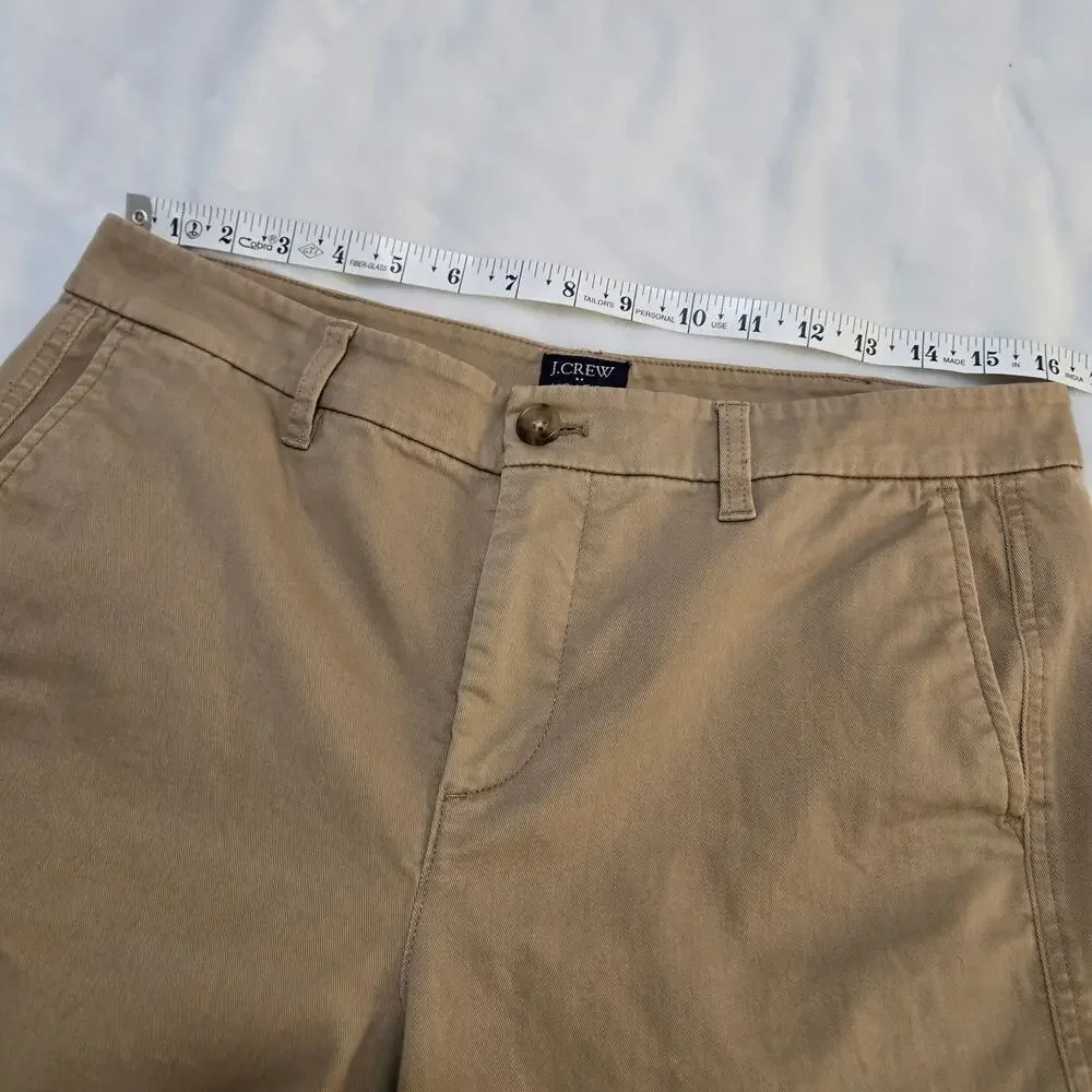 J.Crew Factory High-Rise Girlfriend Chino Size 10 Tan Khaki Cotton Stretch